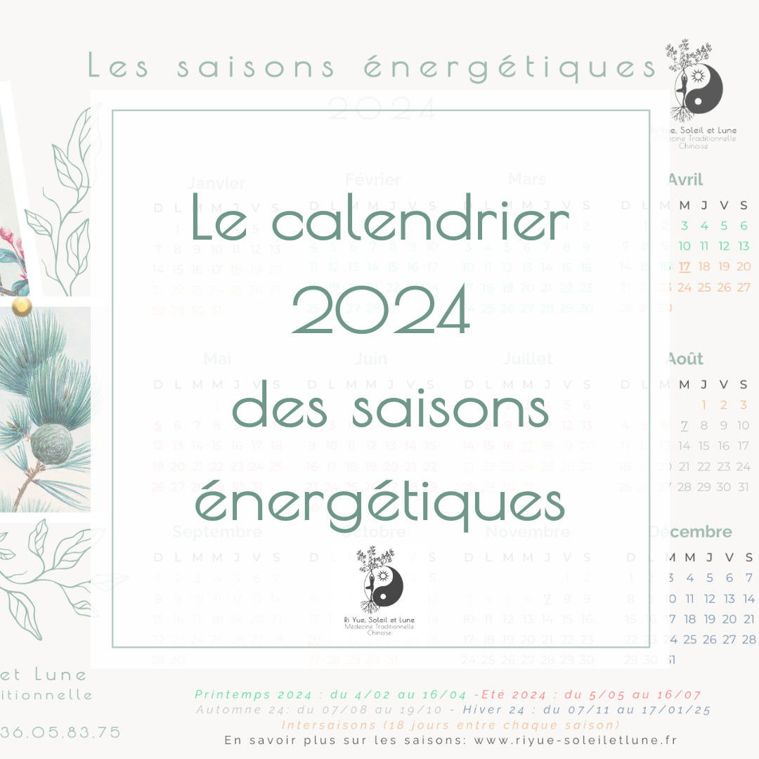 Le calendrier 2024 des saisons énergétiques - Ri Yue Soleil et Lune